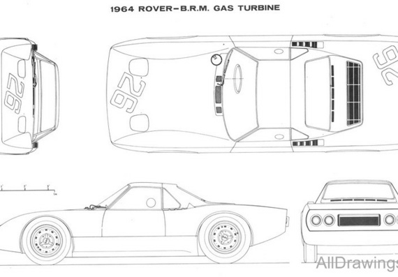 Rover B.R.M. Gas Turbine (1964) (Rover B.R.M. Gus Turbine (1964)) - drawings (drawings) of the car